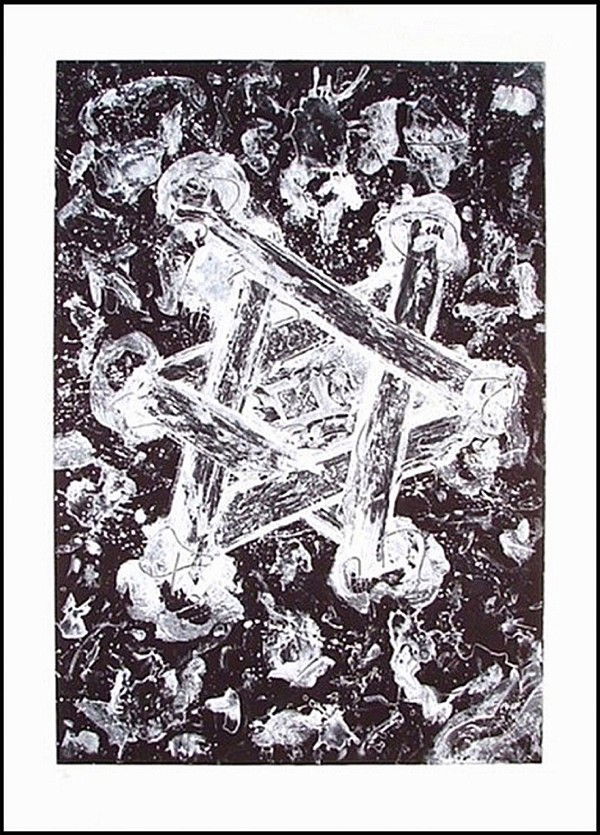 Sam Francis (1923-1994) American: UNTITLED (I.45; SFE.012A), 1983, black & white ground aquatint, signed in pencil, from the numbered edition of 20, image 34 x 23 ¾", sheet 41 ¾ x 30", printed by Jacob Samuel, published by The Litho