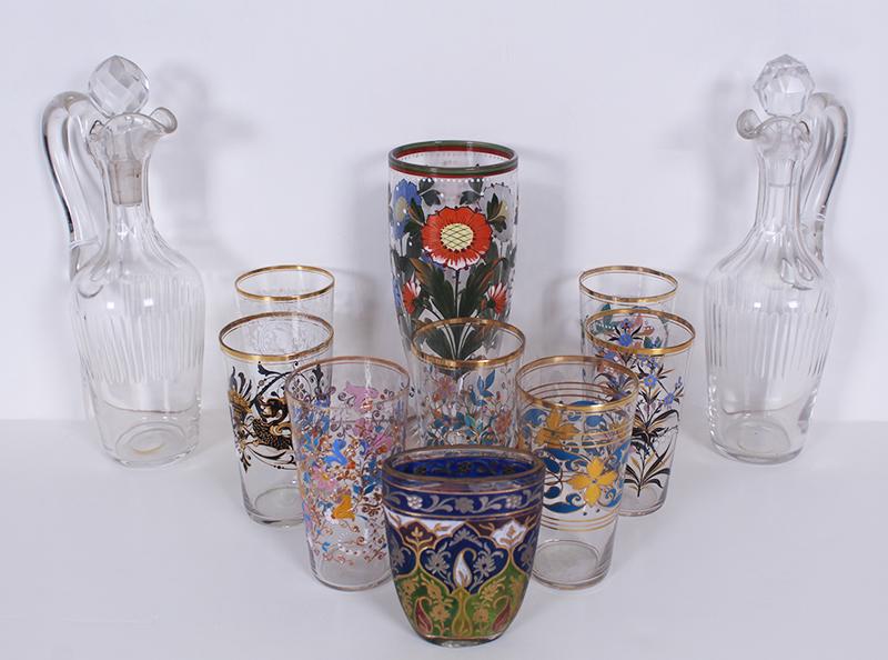 Enameled Glass Glassware  (eleven) (1 of 5)