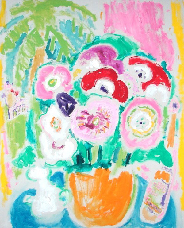 Bob Paul Kane (b. 1937) American (two): BIG BOUQUET, oil painting on canvas, signed lower right, 52 x 42", Provenance: Ankrum Gallery, Los Angeles; Together with a 1970 color lithograph exhibition poster, 18 x 11 ½", framed with glass, Gal