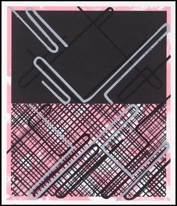 Ed Moses (b. 1926) Californian: SHAGO #5, 1989, color lithograph, signed in pencil, from the numbered edition 25, sheet 30 x 22", a few soft handling creases, a small rough spot extreme sheet edge, otherwise in good condition.