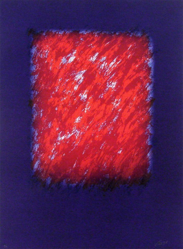 Eric Orr (1939-1998) American: OCEAN IN TIME BLUE, color lithograph, signed in pencil, hors commerce 5 aside from the numbered edition, sheet 30 x 22", a few faint smudges, otherwise in good condition.