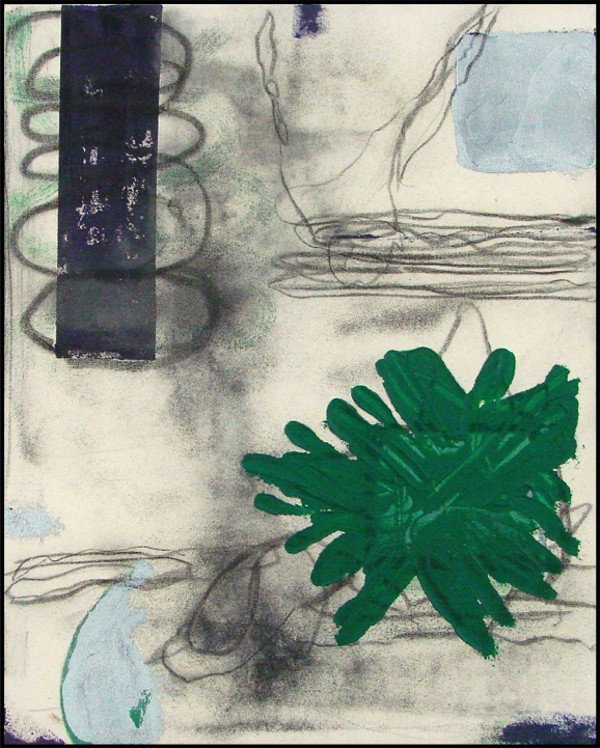 Tom Savage (b. 1953) American: LINK, 2009, oil and acrylic painting with graphite on canvas, titled signed and dated on verso, 30 x 24", in good studio condition.