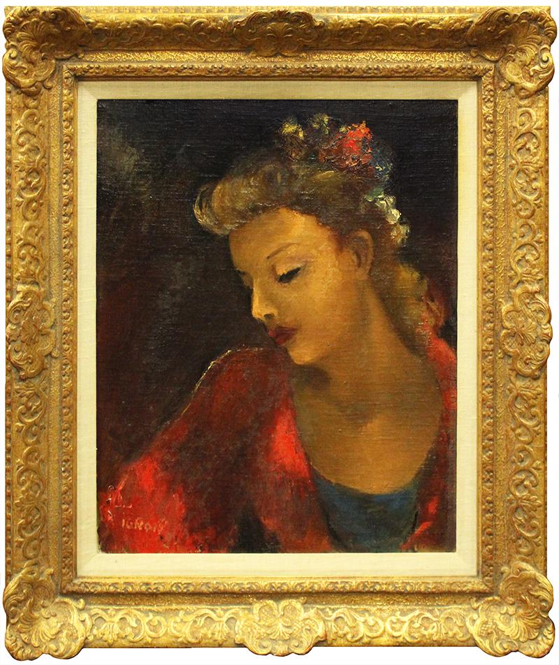 Gui Marcel Ignon (1897-1963) Ojai California: EMPRESS, oil painting on canvas over Masonite, signed lower left, 22 ¼ x 18 ½”, frame 31 x 26 ½ x 3”.