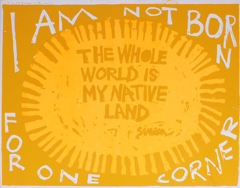 Circle of Sister Mary Corita Kent (1918-1986) California (two): I AM NOT BORN; RORSCHACH, two screenprints, the first in color, each 19 ¼ x 24”. (2)