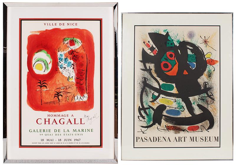 after  Marc Chagall  (1887-1985) Russian French &  Joan Miro  (1893-1983) Spanish  (two) (1 of 8)