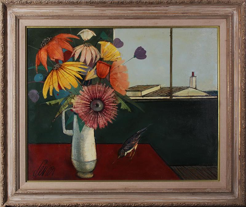 Charles Levier (1920-2003) French: FLEURS SAUVAGE, oil painting on canvas, signed lower left, 24 x 30”, frame 32 x 38”.