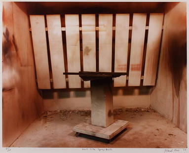 Leland Rice (b. 1940) American: WALL SITE SPRAY BOOTH, 1978, dye-coupler type C color photograph, signed and titled and numbered 21/100 in ink, published by LA Country Museum of Art, image 17 ½ x 22”, full margins, fram