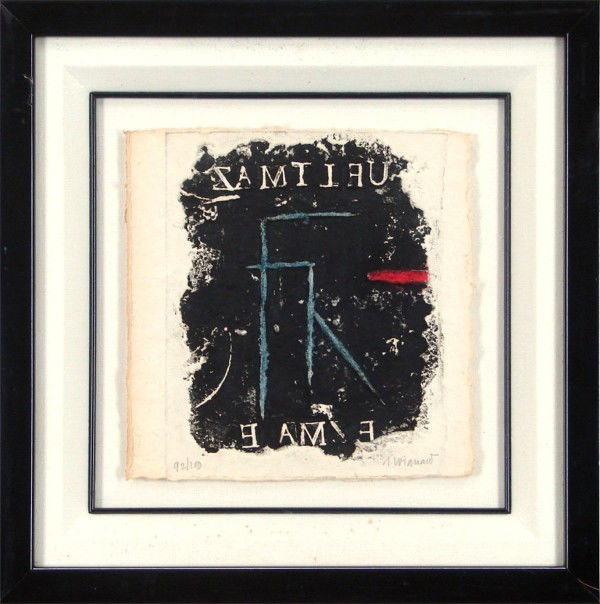 James Coignard (1925-2008) French: UNTITLED, color carborundum gravure on thick hand-made paper, signed in pencil, from the numbered edition 100, sheet 10 x 10”, with perimeter toning, framed.