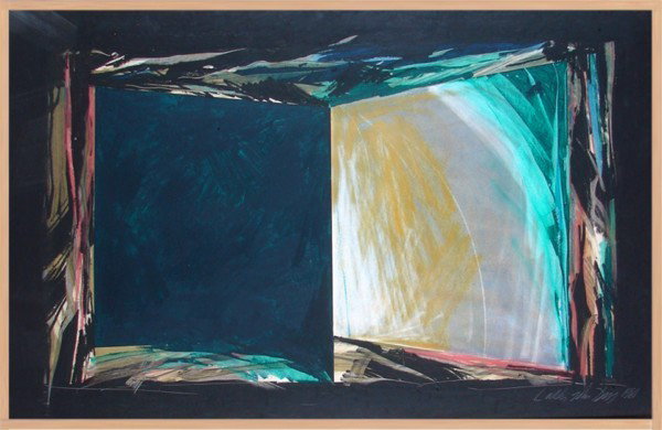 Laddie John Dill (b. 1943) Californian: UNTITLED, 1981, color pastel on paper, signed and dated lower right, 36 x 56”, framed, several small spots where paint had stuck to Plexiglas. Provenance: James Corcoran Gallery, Los Angeles