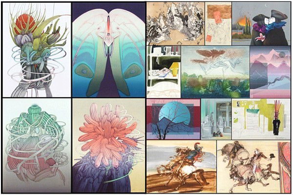 Alain Le Foll, Francoise Muller, Weisbuch, Zivi M: Alain Le Foll, EROTIC BOTANICALS, five color lithographs; Francoise Muller, color etching; Weisbuch, MAN ON HORSE; SOLDIER ON HORSEBACK, two color lithographs; Zivi Milstein, MEMORIES, two of the same