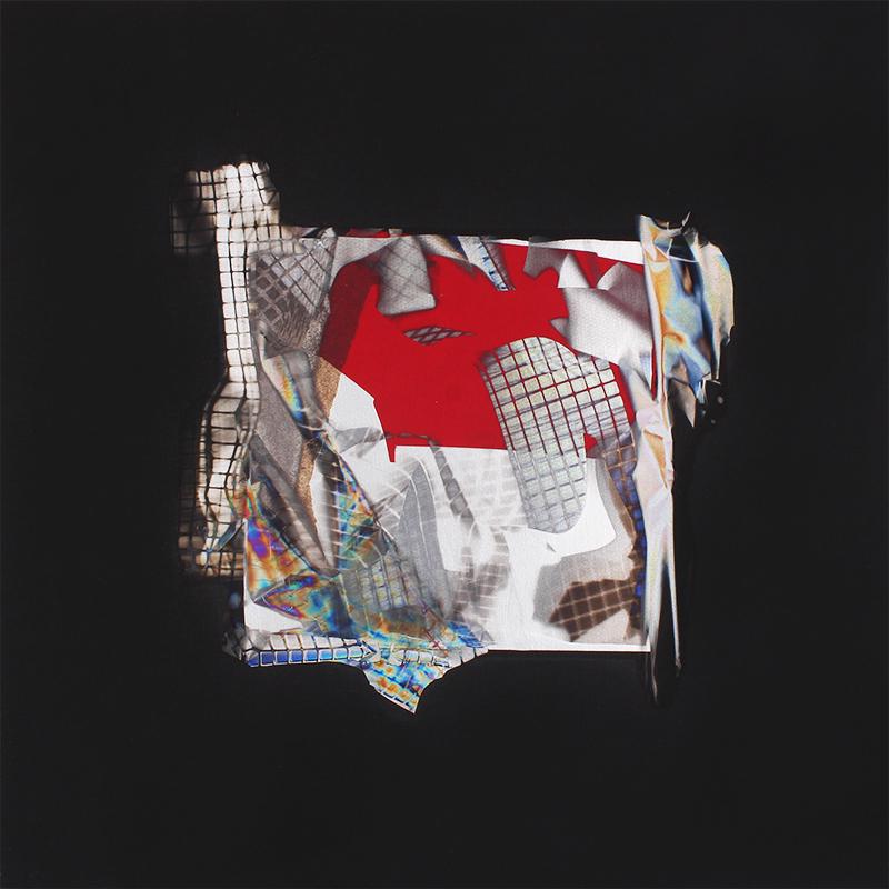 Larry Bell (b. 1939) California New Mexico: SMALL MIRAGE STUDY (SMS #351 BK), 1992, aluminum and silicon monoxide (vapor) on canvas, signed and dated and titled on verso, 30 ¼ x 30 ¼”. Provenance: James Corcoran.