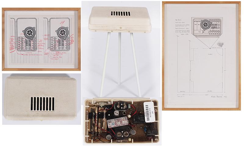Michael Brewster (1946-2016) California & another (two): THE MULTI 2 x 2, 1982, components from a mixed media sound installation including two (out of five) pen and ink drawings on paper, sheets 20 x 14” & 8 ½ x 11”, larger signed and dat