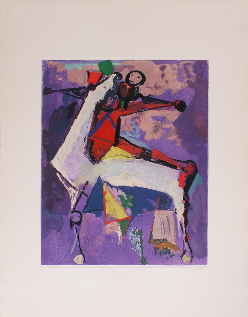 Marino Marini (1901-1980) Italian: SHAKESPEARE I (Gustalla A.194), 1977, plate VIII, color aquatint etching with drypoint, signed and numbered 59/75 in pencil, printed by Labyrinth, Florence, published by ZWR London, blind stamp lower