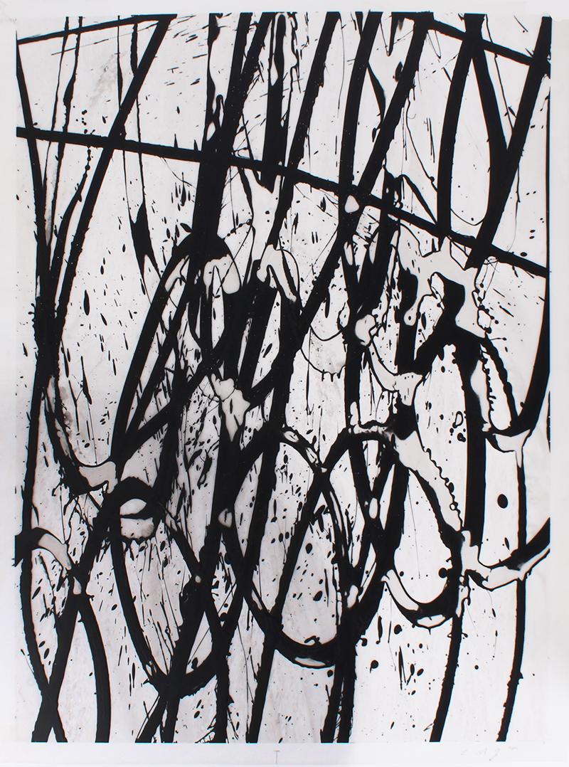 Ed Moses (1926-2018) California: UNTITLED II, 2004, oil painting with glitter on Vellum, signed and dated lower right, 36 x 27”. From the UCLA Medical Center Art Program, funds to benefit their ongoing endeavors.