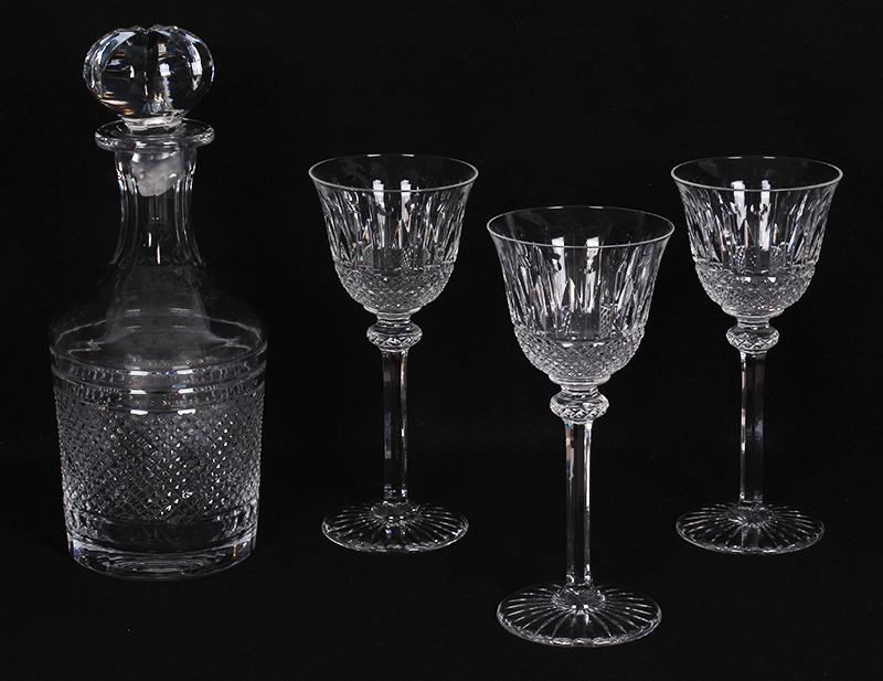 Art Glass: Yugoslavian Decanter  &  St. Louis Glasses  (four) (1 of 10)