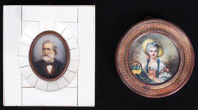 Antique Portrait Miniatures  (two) (1 of 9)