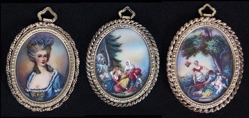 Antique Portrait Miniatures  (three) (1 of 10)