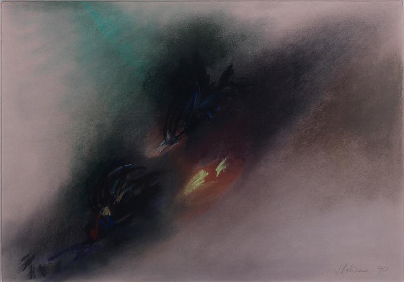 Josefina Robirosa (b. 1932) Argentina: UNTITLED, color pastel on paper, signed and dated lower right, sight 16 x 22”, framed 25 x 31” with Plexiglas.