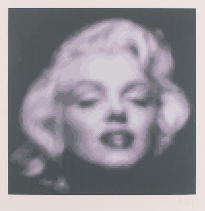 Jean-Pierre Yvaral (1934-2002) French: MARILYN MONROE color screenprint, signed and numbered 84/200 in pencil, printed and published by Circle Fine Art, image 24 x 24”, full margins, frame 37 x 37” with Plexiglas.