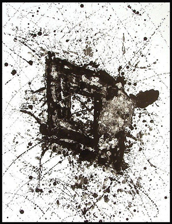 Sam Francis (1923-1994) American: UNTITLED (L.211; SF.238), 1976, two-color lithograph, signed in pencil, from the numbered edition 30, sheet 35 x 27”, printed by George Page, published by Litho Shop, a few soft handling creases mai