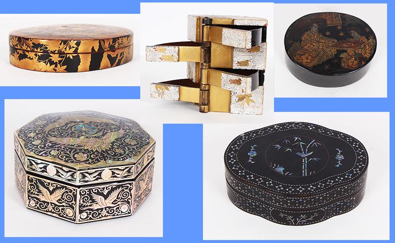 Japanese Lacquerware and others boxes  (five) (1 of 16)