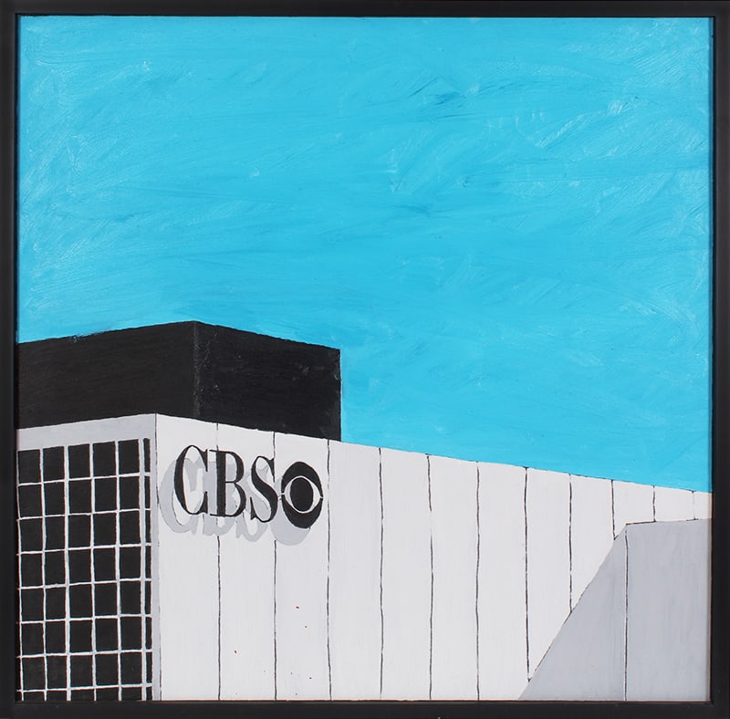 Contemporary Artist Henry Vincent (20th/21st Century) California: CBS, acrylic painting on canvas, a signature not found, 29 ¼ x 29 ¼” framed.