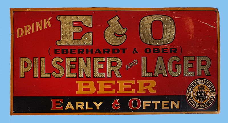 Vintage Advertising Sign: Drink E & O metal sign, 12 x 23 ¾”.