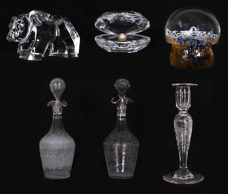 Decorative Cut-Glass Items  (19 th / 20 th  Century)  (six) (1 of 14)