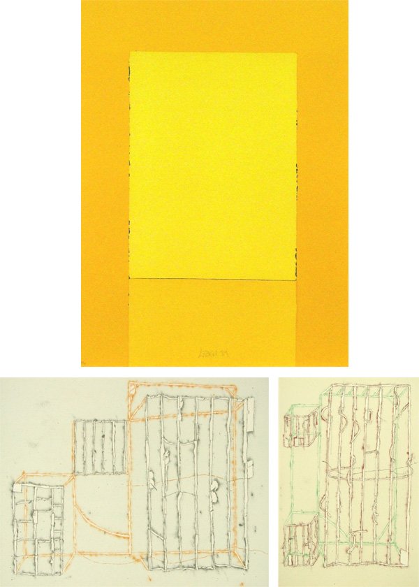 Larry Bell (b. 1939) American & Craig Kauffman (193: BARCELONA # 1, 1988, color lithograph, signed in pencil, from the numbered edition 75, sheet 30 x 22”; Together with Craig Kauffman, UNTITLED #4, 1988, color lithograph, signed in pencil, from the n