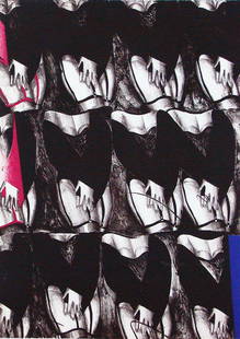 Masuo Ikeda (1934-1997) Japanese: WOMEN IN GARTERS, 1966, color lithograph, signed in pencil, from the numbered edition 20, printed by Tamarind, sheet 24 ½ x 17 ¾”.