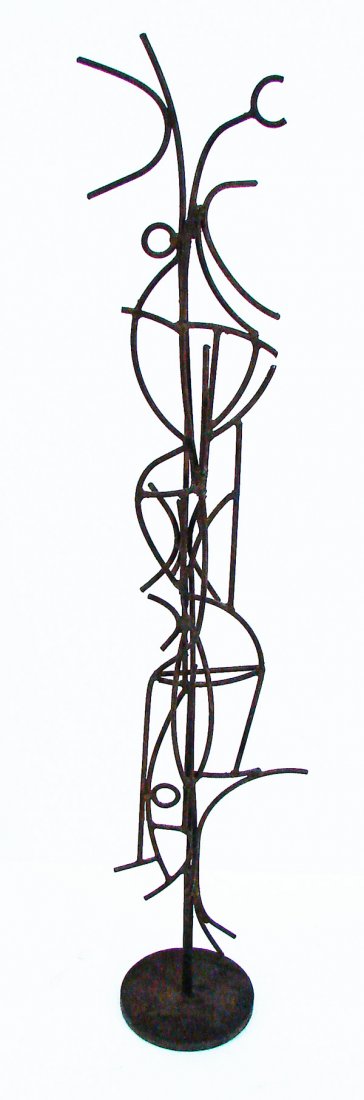 Robert Moore (b. 1936) Californian: UNTITLED, welded steel sculpture, 47 ½” tall, signed, in good condition.