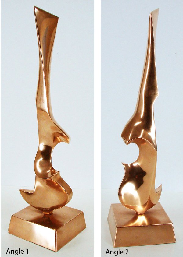 Leonardo Nierman (b. 1932) Mexican: UNTITLED, cast bronze sculpture, signed, from the numbered edition of 6, overall 23 ½ x 6 x 6”, few rough spots on edges, otherwise in good condition.