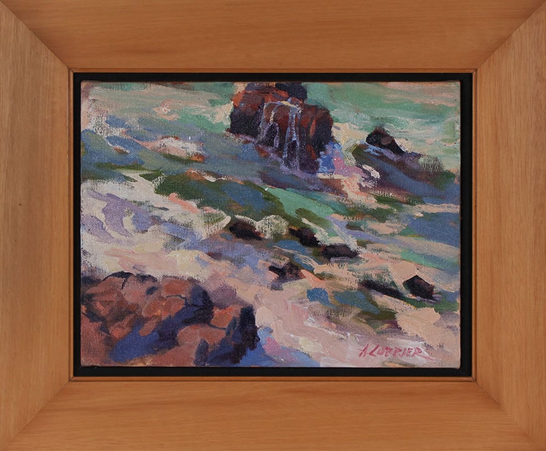 Alfred Currier (b. 1943) Washington: AT THE EDGE, oil painting on canvas, signed lower right, 9 x 12”, frame 14 ½ x 17 ½”.