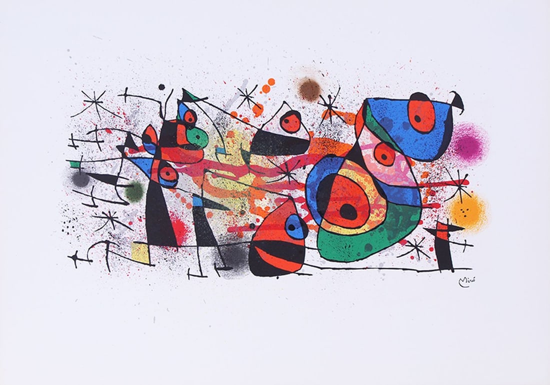 Joan Miro (1893-1983) Spanish: CERAMIQUES (Mourlot 928), 1974, color lithograph on Arches paper with Maeght watermark, signed in design, sheet 21 ½ x 30”.