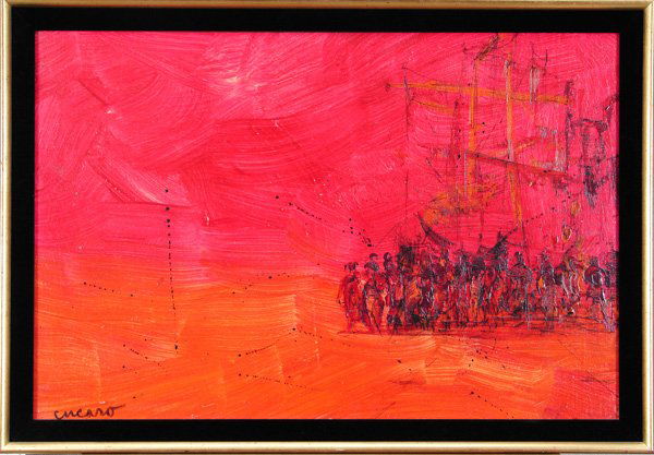Pascal Cucaro (1914-2004) American: UNTITLED, oil painting on canvas, signed lower left, 20 x 30”, framed, minor surface soiling, otherwise in good condition.