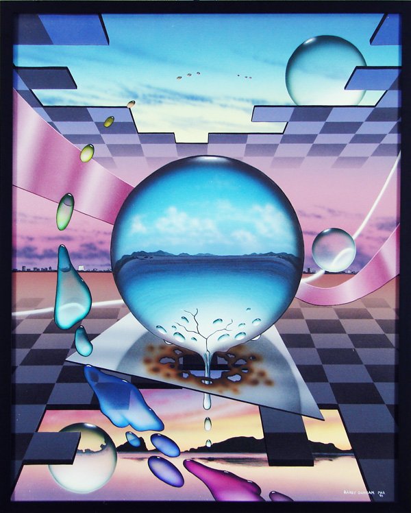 Randy Dunham (20th/ 21st Century) American: UNTITLED, 2001, oil painting on canvas, signed and dated lower right, titled signed and dated on verso, 30 x 24”, framed, a few dimples, otherwise in good condition.