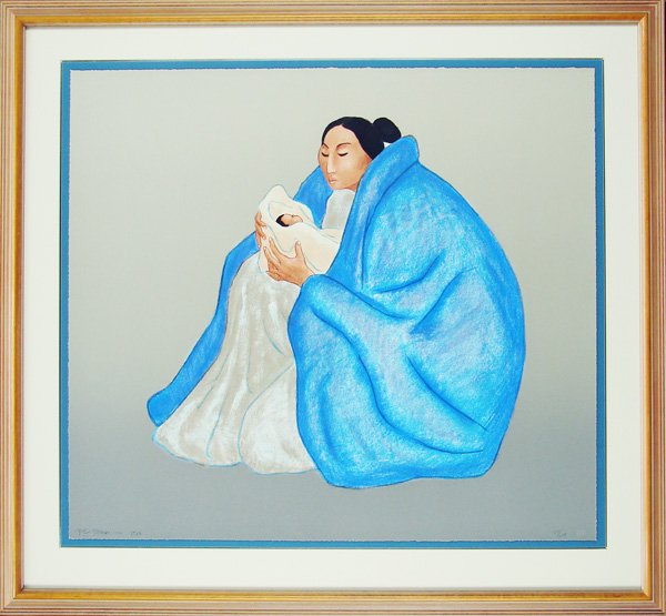 R. C. Gorman (1931-2005) Native American: TAMARA (state two), 1986, color lithograph, signed in pencil, from the numbered edition 150, sheet 32 x 36”, artist’s chop mark lower, Editions Press blindstamp lower right, framed with glass.