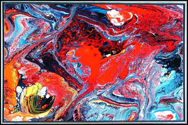 Richard Mann (20th/ 21st Century) American: UNTITLED, oil painting on Masonite, signed lower right, 24 ½ x 36”, framed, very faint hairline scratches visible in raking light at certain angles, otherwise in good condition.