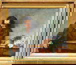 19 th  Century Artist Unidentified  with Moirinat Paris stamp