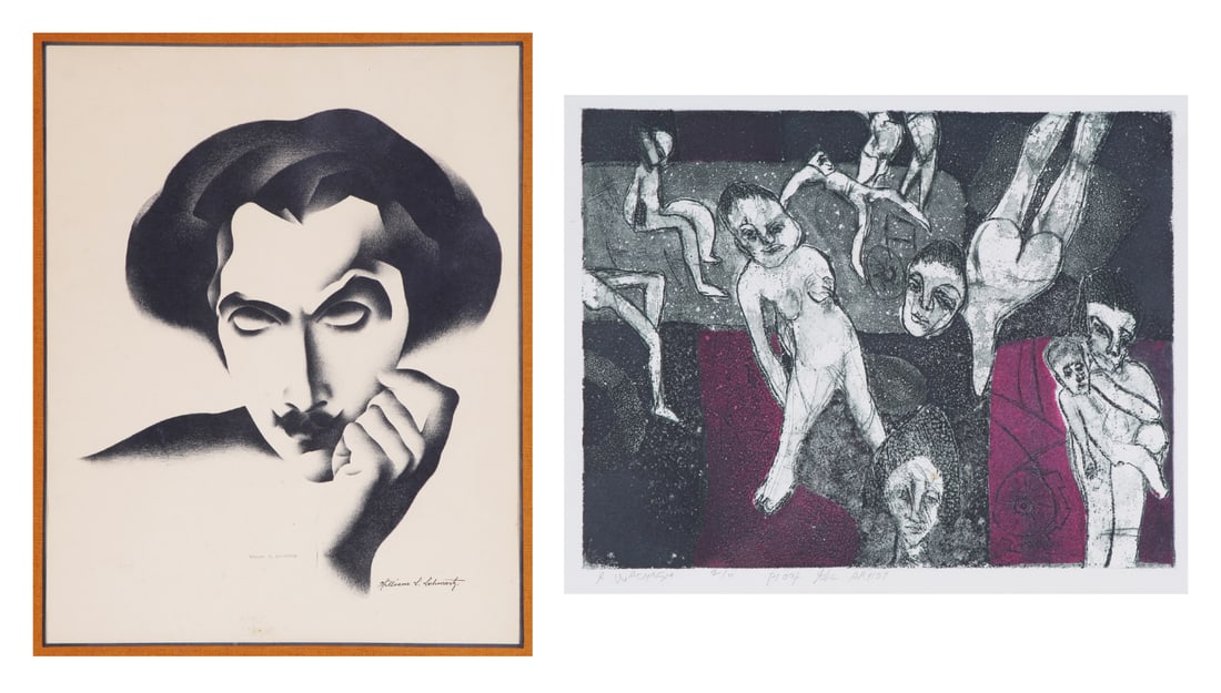 William Schwartz  (1896-1977) Chicago;  Rafael Wachash  (b. 1941) Israeli  (two) (1 of 11)