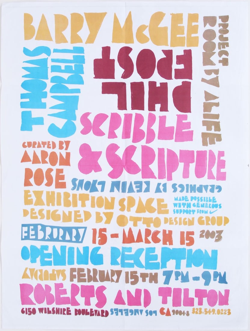 Barry McGee (b. 1966) California: PROJECT TOOM BY LIFE, 2003, color poster, 22 ¾ x 17”, with folds as issued.