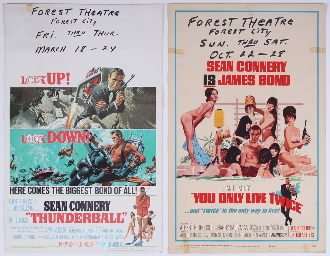 James Bond Thunderball  &  You Only Live Twice  (Robert McGinnis & Frank McCarthy artwork) (two) (1 of 5)