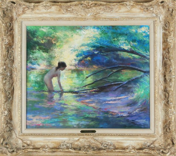 Richard Thompson (1914-1991) American: IN THE SHADE, oil painting on canvas, signed lower right, 20 x 24”, framed.
