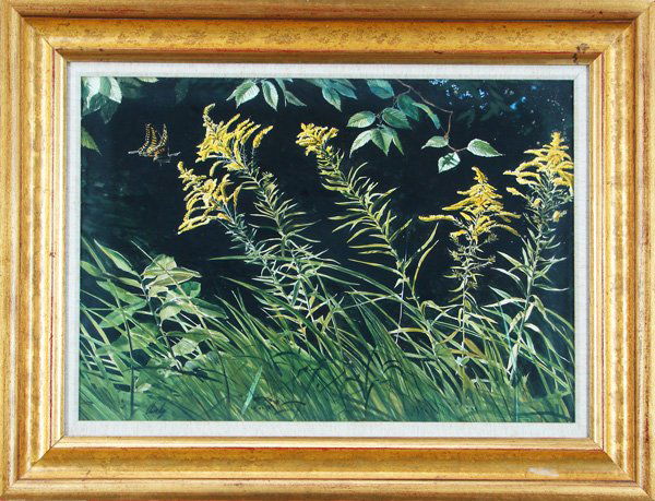 John Wesley Chumley (1928-1984) American: GOLDEN ROD, 1980, watercolor on paper, signed lower left, 18 ¼ x 26 ¾”, framed with glass. Exhibited at Everhart Museum, in exhibition catalogue, #24.
