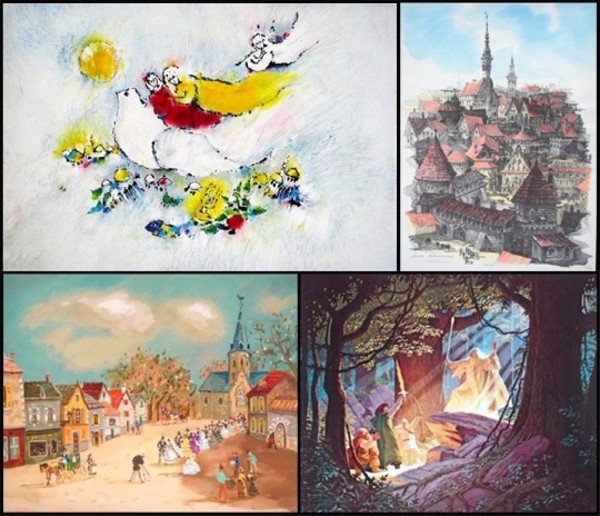 Print Collection: Ben Avram, Claude Tabet, Anatole: Ben Avram, VARIOUS, four color lithographs, each signed in pencil, from the numbered editions 250, images 15 x 21 ½” to 9 ¾ x 13 ¾”; Together with Claude Tabet, WEDDING PROCESSION, four (same i