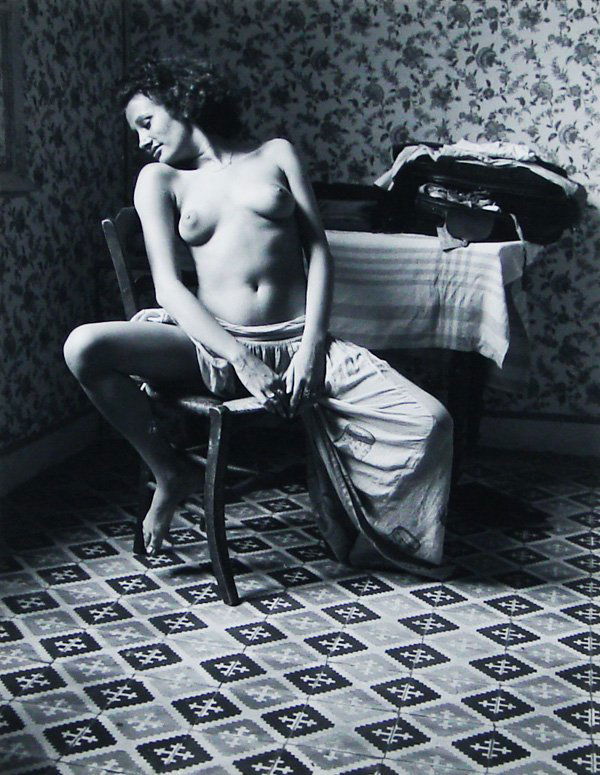 Jack Welpott (b. 1923) American: SABINE, 1973, gelatin silver print, signed lower right, 11 ½ x 8 7/8”, framed.