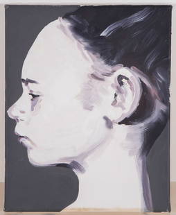 Richard Butler (b. 1956) British: UNTITLED (profile, the artist’s daughter?), 2007, acrylic painting on canvas, signed and dated on verso, 10 x 8”. From the Stephen Cohen Collection, Los Angeles. Butler the founder and singer-