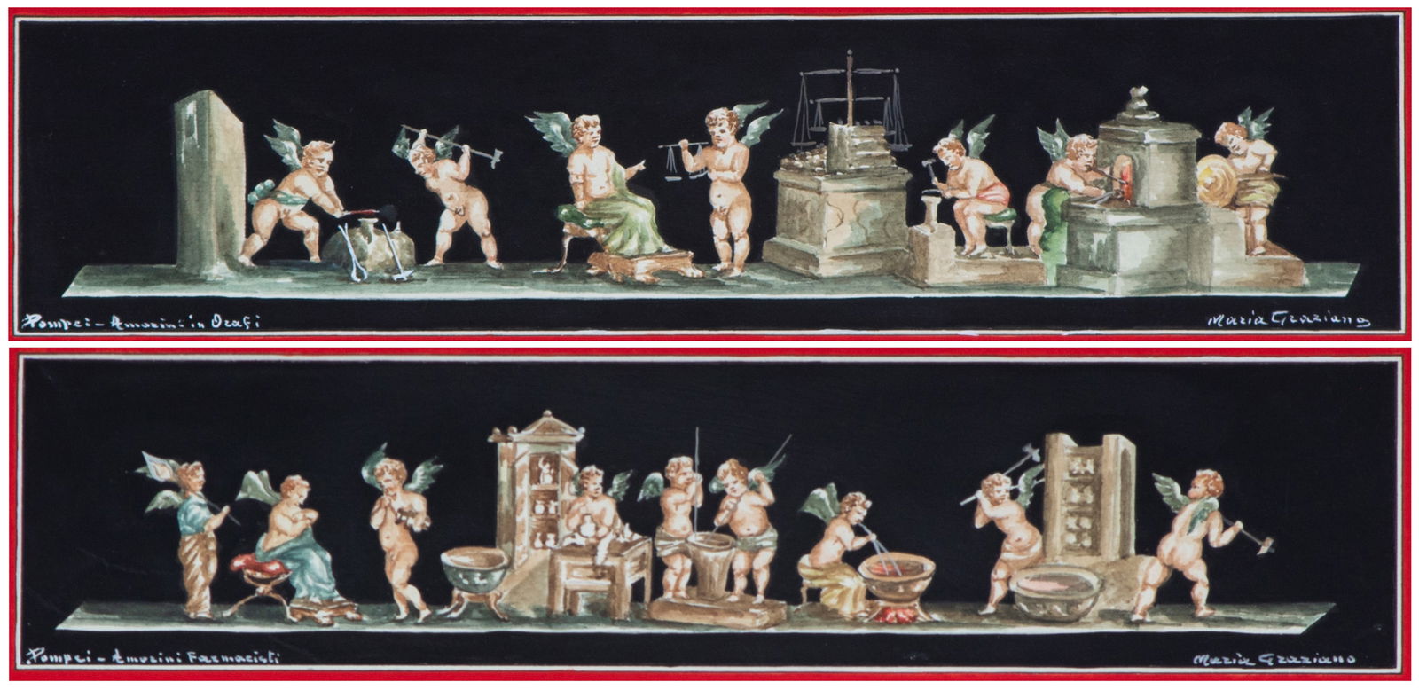 Maria Graziano  (19 th /20 th  Century) Italian  (two) (1 of 7)