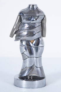 Miguel Berrocal  (1933-2006) Spanish: MINI CARIATIDE (I. A. R. A. 1090), 1968-69, silver metal sculpture of twenty elements including a gold heart ring, signed, the edition of 500 and 9500 for a total of 10,000, numbered 9633, height 6&rd