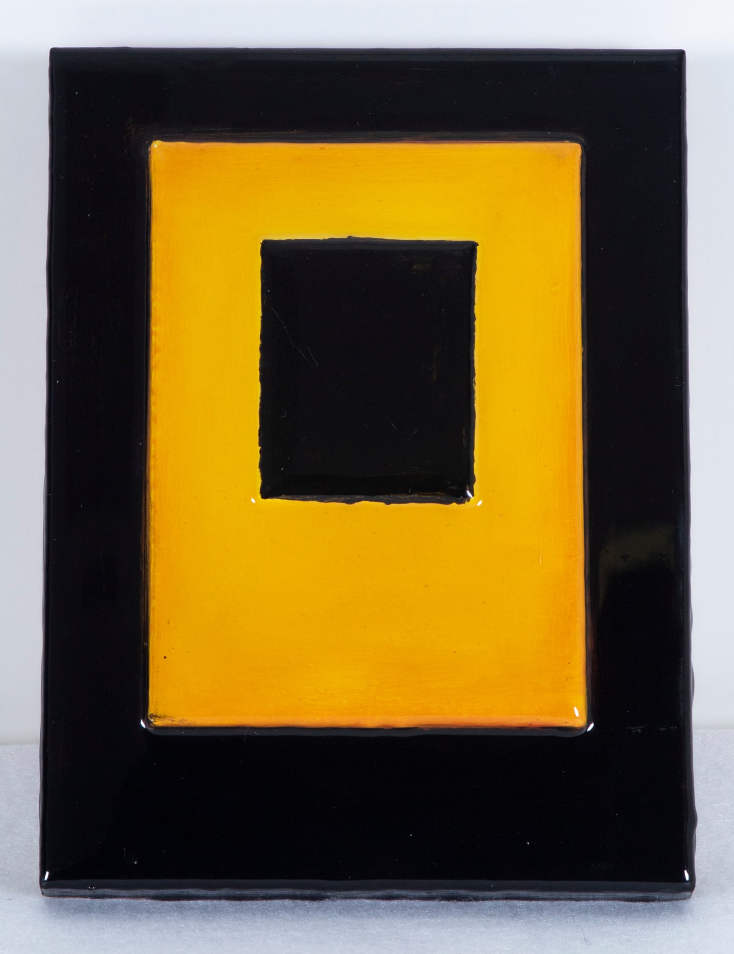 Richard Godfrey (20 th Century) California: YELLOW, 1996, oil and varnish on wood panel, signed and dated on verso, 8 x 6 x 1 ½”. Provenance: Patricia Correia Gallery, Santa Monica.
